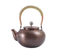 Bollitore da tè in stile cinese per uso domestico in stile cinese Set da tè con pentola in rame a forma di martello, set da tè per acqua bollente retrò per ufficio pentola in rame Kung Fu Teiera