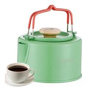 Bollitore da tè per campeggio - 1100 ml portatile in acciaio inossidabile - Barattolo da caffè, bollitore per acqua da campeggio con manico anti-bruciore, per caffè, fuoco da campo, viaggi all'aperto