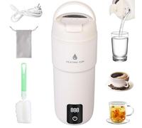 Bollitore da viaggio, 350 ml, bollitore elettrico, 220 V, 300 W, piccolo bollitore elettrico portatile con 4 livelli di regolazione della temperatura, 304 rivestimenti in acciaio inox, per viaggiare