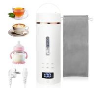 Bollitore da Viaggio - 450ML Bollitore Elettrico Piccolo 6 Temperatura Regolabile, Mini Bollitore Portatile in Acciaio Inox 316 a Doppio Strato, Spegnimento Automatico, per Latte per Bambini,Tè, Caffè