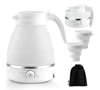 Bollitore da viaggio, Bollitore pieghevole da 600 ml, bollitore elettrico piccolo e 2 bicchieri pieghevoli, 5 minuti, mini bollitore elettrico in silicone per cucina, campeggio, attività all'aperto