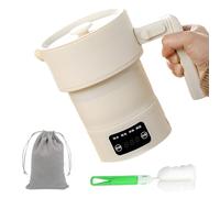 Bollitore da viaggio piccolo, 600 ml, pieghevole, mini bollitore elettrico, portatile, campeggio, viaggio, tè, caffè, latte per bambini, ufficio, hotel, con indicatore di temperatura, senza BPA