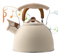 Bollitore Del - Bollitore Fischiatore, Bolli Da Tè In Acciaio Inossidabile Piano Cottura, 3L Bolli Vintage Per Piano Cotura, Pian Cottura A Prova Calore Con Accessori Da Cucina A Manico