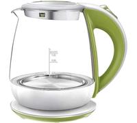 Bollitore di vetro, bollitore con cordoncino di controllo bollitore di vetro anti -scaldale, da 1500 w scaldabagno veloce a ebollizione w/auto -spegnimento di ebollizione protezione a secco/verde/15