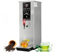 Bollitore e distributore di acqua calda commerciale completamente automatico 60 l/h con rivestimento in acciaio inossidabile e display LCD, regolabile da 40 a 100 °C, per caffetterie silver