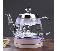 Bollitore elettrico, 1 l, in vetro, senza BPA, ecologico, riscaldamento rapido da 1000 W, design senza fili per versare facilmente