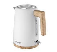 Concept Elwood RK3315 - Bollitore elettrico 2200 W, 1,7 l, base girevole a 360°, spegnimento automatico, fondo e manico in finto legno