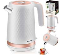 Bollitore elettrico Berdsen BD-705 da 1,7 l, bianco e rame.