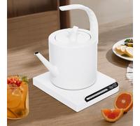 Bollitore elettrico, classico design retrò, bollitore da 1 l, piccolo per uffici, hotel, appartamenti, 1000 W, temperatura regolabile, bianco