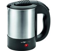 Clatronic WKR 3624, Bollitore da viaggio, Bollitore, Ideale per viaggiare e viaggiare, Incl. 2 tazze da 170 ml, trasporto/Borsa da viaggio e cucchiaino da caffè, acciaio inox/nero