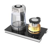 Bollitore elettrico con regolazione della temperatura 2 in 1, 1800 W in vetro con bollitore, capacità 2,5 l + 1 l, macchina da tè, display LCD per tè e caffè, nero (spina europea)