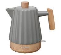 Concept Bollitore elettrico in ceramica, 1,5 l, con connettore STRIX, 1500 W, elementi riscaldanti nascosti, filtro sedimento, tripla protezione, base antiscivolo, girevole a 360° (grigio scuro)