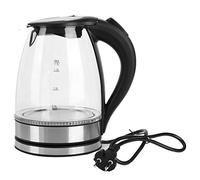 Bollitore elettrico da 1,7 litri, bottiglia d'acqua per il tè con riscaldamento in vetro in acciaio inossidabile, pentola per l'acqua calda per l'home office che prepara tè e caffè Spina europea 220 V