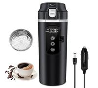 Bollitore elettrico da viaggio, DC 12 V/24 V, bollitore da viaggio, piccolo bollitore elettrico con display LCD, tazza riscaldante in acciaio inox con regolazione della temperatura per camion