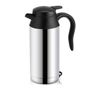 Bollitore elettrico da viaggio, portatile da 750 ml 12 V bollitore per auto in acciaio inox con una tazza di riscaldamento per auto in gomma sigillata per acqua calda