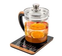 Bollitore elettrico Health Pot con infusore for tè 18 menu Smart Fruit Hot Tea Maker bollitore in vetro for uova al vapore frutta, fiori e caffè 1,8 l 800 W
