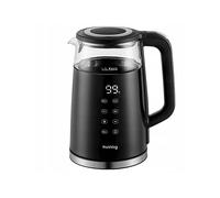 Huslog Bollitore Elettrico 1,7 L con Schermo Touch, 2200 W, Acciaio Inox & Vetro, Temperatura Regolabile 40-100 °C, 4 Livelli, Mantenimento Caldo, Filtro Anticalcare, Base Girevole 360°, Nero