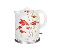 MR-066-RED FLOWERS bollitore elettrico 1,5 L 1200 W Rosso, Bianco