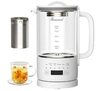 Bollitore Elettrico in Vetro 0,6L 500W, Temperatura Regolabile 40-75°C, Timore 24 Ore, Senza BPA, Piccolo e Compatto per Salotto/Camera da Letto/Camper | Ideale per Tè, Caffè, Latte,Integratori