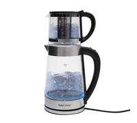 Bollitore elettrico in vetro, 1800 W, 3,5 l, con piccola teiera, fornello per caffè, latte secco, tè, tè alla frutta