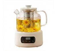 Bollitore elettrico in vetro da 1,2 litri, bollitore per il controllo della temperatura con infusore per il tè, scaldabagno silenzioso a ebollizione rapida per l'home office