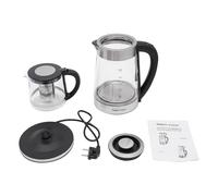 Bollitore elettrico in vetro da 1800 W, catena, 2,5 l + 1 l, due teiera termica, infusore e coperchio rimovibili, base a 360°, filtro anticalcare teapot