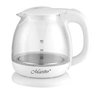 MAESTRO MR055 Bollitore di vetro elettrico illuminato 1L bianco