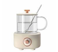 Bollitore elettrico, Mini HTeiera multifunzionale Caldaia for il latte Vetro Multifunzionale Muto Il suono Spessore in alluminio pressofuso Riscaldamento(White)