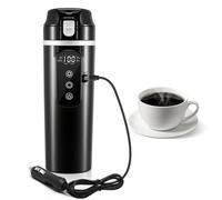 Bollitore elettrico per auto 24V/12V, tazza termica da viaggio da 500ml con display LCD della temperatura - Tazza elettrica per tè/caffè a prova di perdite per auto e camion, riscaldamento rapido fino