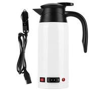 Bollitore elettrico per auto CHEOTTIME da viaggio, piccolo bollitore elettrico per acqua 12V/24V con accendisigari, Scaldacqua portatile 800 ml con controllo multi-temp per la (Bianco)