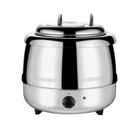 Bollitore elettrico per zuppe a buffet, 13 l, temperatura regolabile, riscaldatore per zuppe, in acciaio inox, per feste a casa, catering, bianco