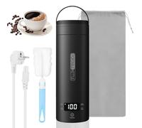 Bollitore Elettrico Piccolo da Viaggio 500 ml, Mini Bollitore Portatile in Acciaio Inox 316 a Doppia Parete, 4 Temperature Preimpostate e Riscaldamento Rapido, Ideale per Ufficio, Hotel o Campeggio