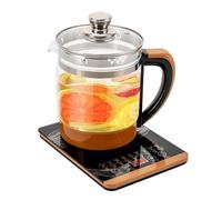 Bollitore elettrico portatile in vetro da 1,8l 800W con controllo della temperatura 12 livelli riscaldamento indipendenti infusore for tè vaporiera for uova tè caffè profumati