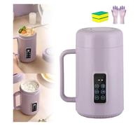 Bollitore elettrico portatile intelligente da 1000 ml, fornello for ramen in ceramica con timer 12 ore, bollitore for acqua a riscaldamento rapido da 500 W for viaggi e campeggio(Purple)