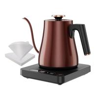 Bollitore Elettrico Smart Schwanenhals con Regolazione della Temperatura e Funzione Mantieni Caldo, 1000 Watt Bollitura Rapida 1,0 L, Senza BPA per Caffè/Tè, Design Compatto Color Rame, Display a LED