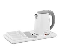 Royal Catering Bollitore elettrico professionale per hotel - Bianco - 1,2 L - 1.800 W - Con stazione tè e caffè RC-HKS02