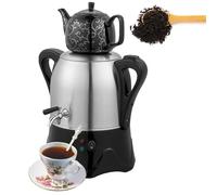 Bollitore Elettrico Turco 2000W - Samovar Elettrico in Acciaio Inox da 3L con Teiera in Ceramica da 1L, Funzione Mantieni Caldo per Infusione di Tè Turco, Caffè e Tisane #1
