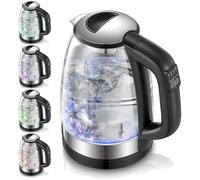 Bollitore elettrico vetro inox 5 temperature, BPA, grande capacità