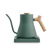 Bollitore elettrico a collo di cigno Fellow Stagg EKG Pro - Caffè pour over e tè, Riscaldamento rapido, Regolazione precisa della temperatura, EU Verde fumo con manico in acero