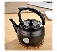 Bollitore Gas 1L Acciaio inossidabile Teiera Cucina Bollitore Bollitore Piatto in metallo Pentole da tè in metallo Nero Bianco 2 Colori da scegliere Bollitore Acqua (Color : Black)