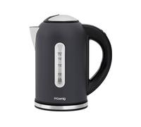 H.Koenig Bollitore elettrico programmabile 1,7 L Acciaio inox, Termostato regolabile 40-100°C, Mantenimento in caldo, 220W, grigio BOE52 - nero acciaio inox BOE52