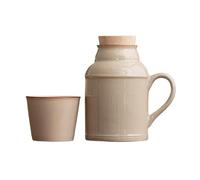 Bollitore in ceramica, set bollitore, teiera, Ru-kiln, teiera con coperchio e tazza, for uso domestico, ristorante, tè sfuso, bustine di tè e tè alla frutta(Beige)