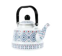 Bollitore in smalto - grande capacità 2,5 l | Bollitore retrò vintage Lati dritti | per casa, cucina, campeggio, ufficio ed esterno, teiera smaltata compatibile con gas a induzione con manico