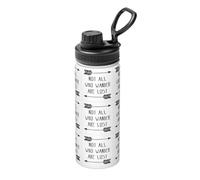 Bollitore isolante in acciaio inox con stampa con scritta "Not All Who Wander are Lost", 510 g, per sport, fitness, viaggi