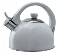 KADAX Bollitore in acciaio inox, bollitore da 1,7 l, disponibile in diversi colori, bollitore per tutti i piani cottura, bollitore in acciaio inox, bollitore a flauto retrò (grigio)