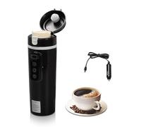 Bollitore per auto, 500 ml, 12 V/24 V, scaldacqua portatile per auto, temperatura regolabile, controllo touch, per riscaldare acqua, caffè, latte, tè, nero