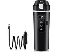 Bollitore per auto, tazza riscaldante per auto, 500 ml, bollitore da viaggio, auto elettrico, 12 V, mini caffè fino a 100 °C, regolazione variabile della temperatura per camion, campeggio