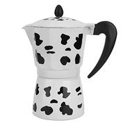 Bollitore per caffettiera in alluminio, pentola da 150 ml, colore mucca da latte, 3 tazze, manico durevole e resistente al calore, preparazione rapida del caffè per casa e ufficio (6 tazze di colore