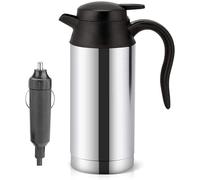 Bollitore per camion 24v 750ml Bollitore per auto elettrica portatile in acciaio inossidabile, tazza da caffè per auto con caricabatteria per accendisigari Bollitore per acqua riscaldata-100 ° C-24 v