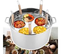 Bollitore per noodles commerciale, utensile da cucina da tavolo con cestello a imbuto a 5 fori e portapentola per noodles - compatibile con vari fornelli, pentole calde per uso domestico commerciale